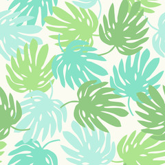 seamless pattern with monstera leaves