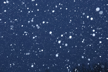snow on a black background