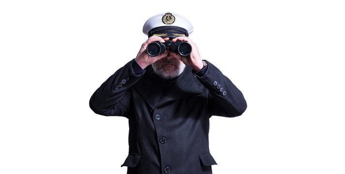 Kapit&auml;n, Chef mit Weitblick und Fernglas