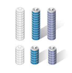 Vector isometric buildings set.