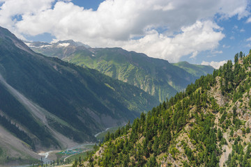 Fototapeta na wymiar Beautiful mountain in Sonamarg in summer, Jammu Kashmir, India