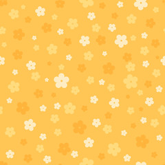 yellow floral background.  vector seamless pattern