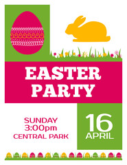 Easter party invitation poster. Flyer design