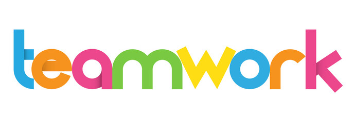 TEAMWORK Colourful Vector Letters Icon