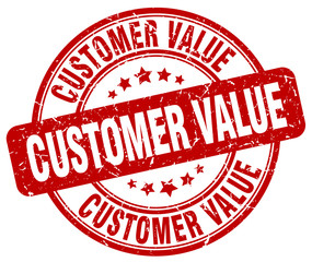 customer value red grunge stamp
