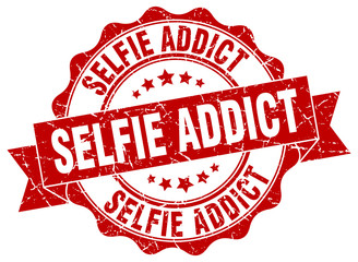 selfie addict stamp. sign. seal