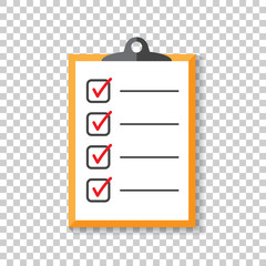 Fototapeta To do list icon. Checklist, task list vector illustration in flat style. Reminder concept icon on isolated background. obraz