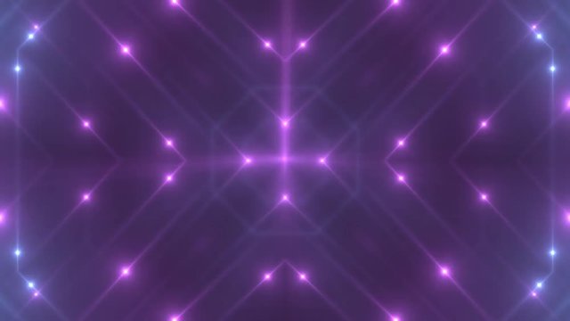 VJ Fractal color kaleidoscopic background. Background color motion with fractal design on black background. Disco spectrum lights concert spot bulb. Light Tunnel. Seamless loop.
