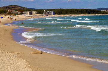 Quiet beach on the Bulgarian Black Sea coast.