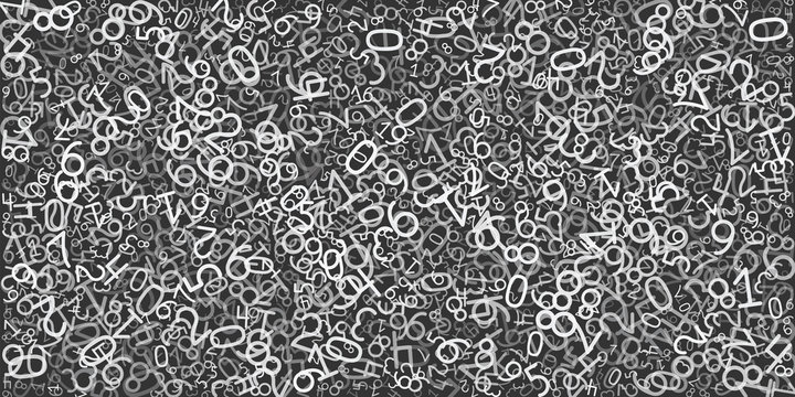 Abstract background from many random numbers. Mathematic backdrop for your presentation or design. Texture from numbers. Vector illustration