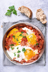 Fried eggs with bacon