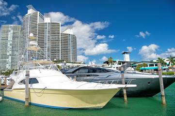 Marina in Miami Beach, Florida, USA