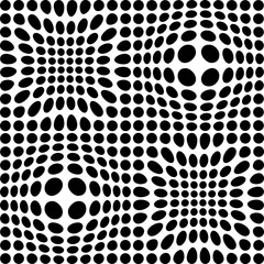 Black and white transformed dots 