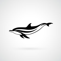 dolphin strip logo sign vector illustration on white background