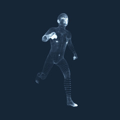 Running Man. 3D Human Body Model. Body Scanning.