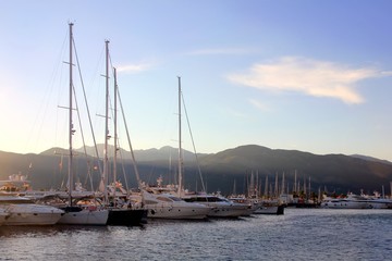 Naklejka na ściany i meble Yachts in Montenegro