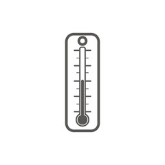 Simple line art icon of garden tool. Thermometer on white background. Flat style.
