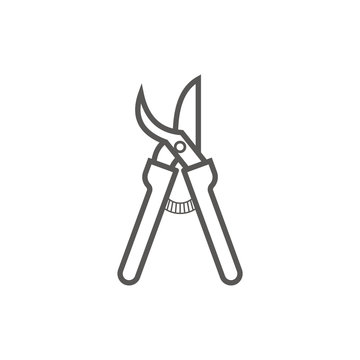 recommend clip art: Garden pruner line art icon. Simple vector icon.
                    