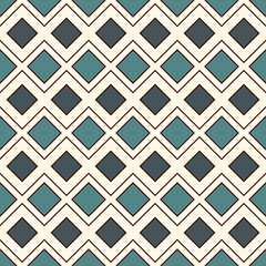 Repeated diamonds and lines background. Ethnic wallpaper. Seamless surface pattern design with rhombuses ornament.