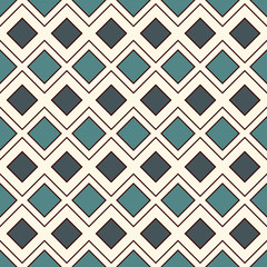 Repeated diamonds and lines background. Ethnic wallpaper. Seamless surface pattern design with rhombuses ornament.