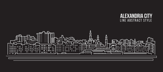 Cityscape Building Line art Vector Illustration design - Alexandria city