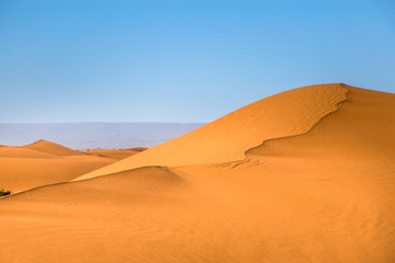 Naklejka na ściany i meble Sand dunes in the Sahara Desert, Merzouga, Morocco