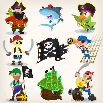 Set of fearless pirates
