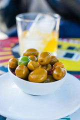 Vermouth and olives