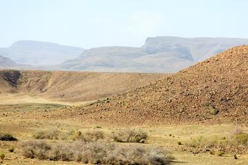 Beautiful Moroccan Mountain landscape in desert with blue sky