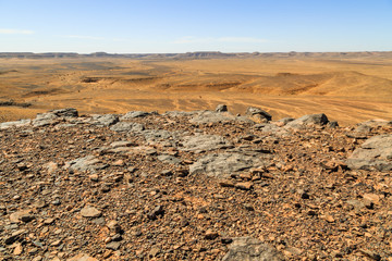 Beautiful Moroccan Mountain landscape in desert with blue sky