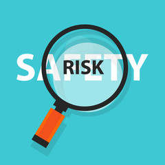 risk safety concept business analysis magnifying glass symbol