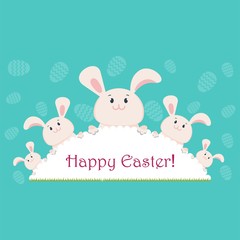 happy easter bunny blue