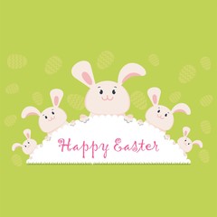 happy easter bunny green