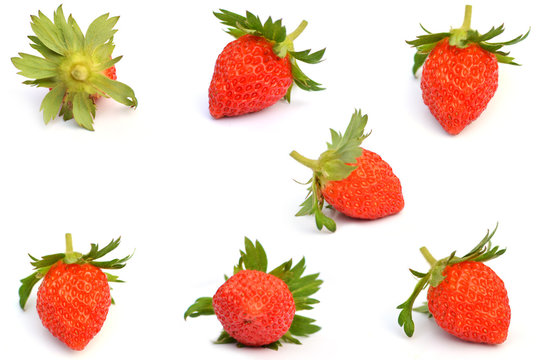 Group of strawberry on white  background