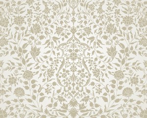 Hindu wedding card design, traditional paisley floral pattern , royal India © SIRIUS*