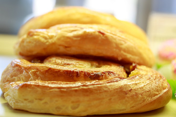 closeup on french grape bread