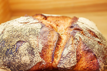 country bread in traditional bakery