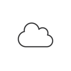 Cloud line icon, outline vector sign, linear style pictogram isolated on white. Symbol, logo illustration. Editable stroke. Pixel perfect