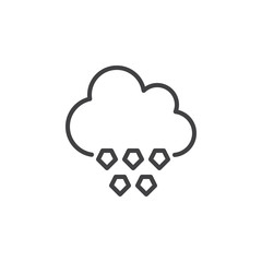 Cloud hail line icon, outline vector sign, linear style pictogram isolated on white. Symbol, logo illustration. Editable stroke. Pixel perfect