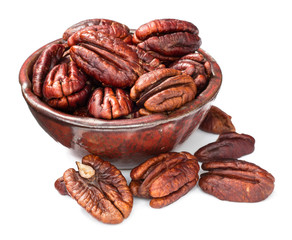 roasted walnuts in the bowl, (large depth of field, taken with tilt shift lens)