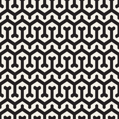 Vector Seamless Interlacing Lines Pattern. Repeating Geometric Background With Hexagonal Lattice.