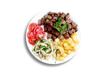 fried liver cubes