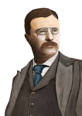 Portrait of Theodore Roosevelt - obrazy, fototapety, plakaty