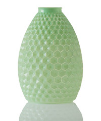 green glass vase isolated on white