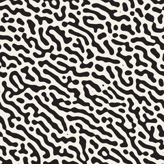 Vector Seamless Grunge Pattern. Black and White Organic Shapes. Messy Spots Texture.