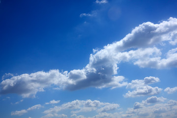 Obraz premium White clouds against blue sky. Day. 