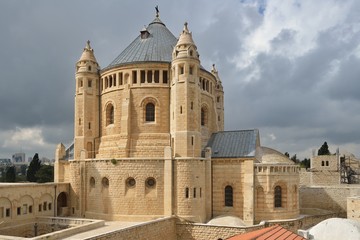 Fototapeta na wymiar Dormition Abbey, Jerusalem, Israel, 21 March 2016