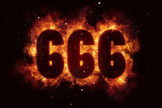 666 Fire Satanic sign gothic style evil esoteric