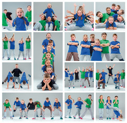 Fototapeta na wymiar The kids dance school, ballet, hiphop, street, funky and modern dancers