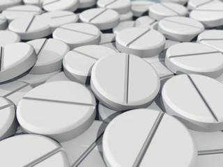 Pills closeup, medical background, pharmaceuticals
